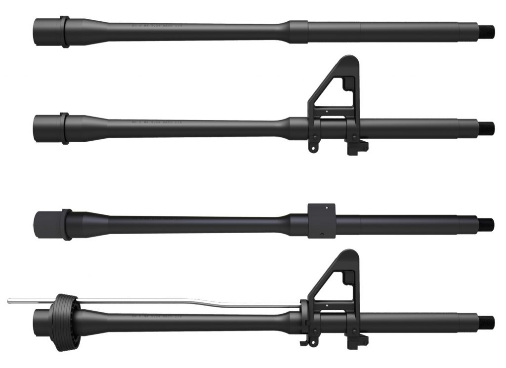 A selection Daniel Defense M4 AR15 Barrels demonstrating the Government profile